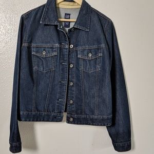 GAP Dark wash denim jacket.